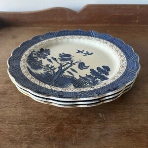 Three Vintage Booths Real Old Willow Plates